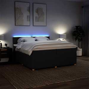 Box spring postel s matrací černá 200x200 cm textil - obrázek 5