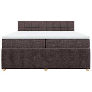 Box spring postel s matrací tmavě hnědá 200x200 cm textil - obrázek 6