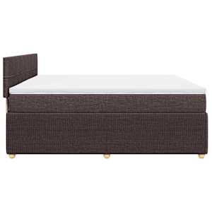 Box spring postel s matrací tmavě hnědá 200x200 cm textil - obrázek 7