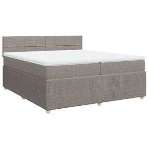 Box spring postel s matrací taupe 200x200 cm textil - obrázek 3