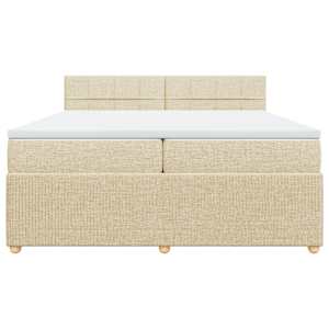 Box spring postel s matrací krémová 200x200 cm textil - obrázek 6