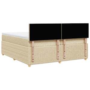 Box spring postel s matrací krémová 200x200 cm textil - obrázek 8