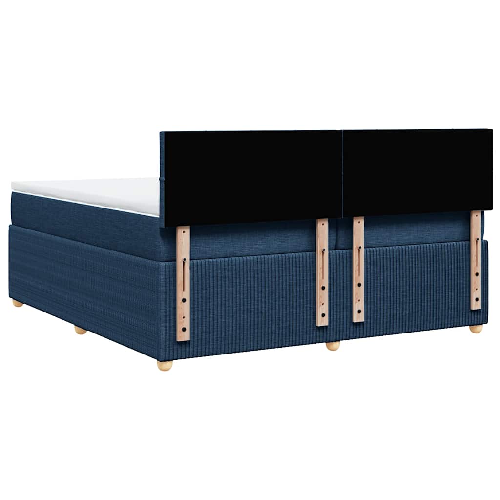 Box spring postel s matrací modrá 200x200 cm textil - obrázek 8