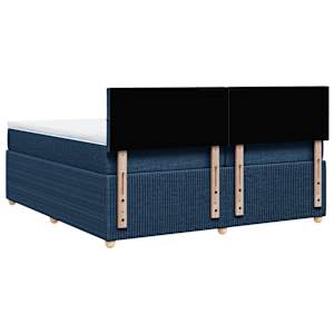 Box spring postel s matrací modrá 200x200 cm textil - obrázek 8