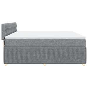Box spring postel s matrací světle šedá 200 x 200 cm textil - obrázek 7