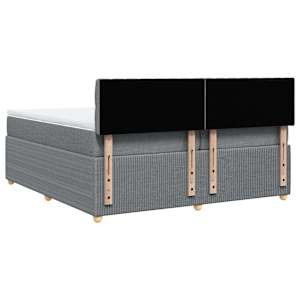 Box spring postel s matrací světle šedá 200 x 200 cm textil - obrázek 8