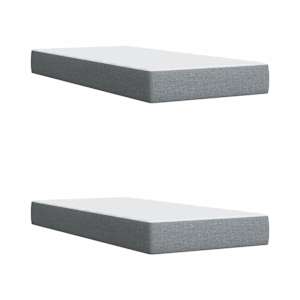 Box spring postel s matrací světle šedá 200 x 200 cm textil - obrázek 10