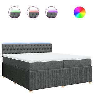 Box spring postel s matrací tmavě šedá 200x200 cm textil - obrázek 2