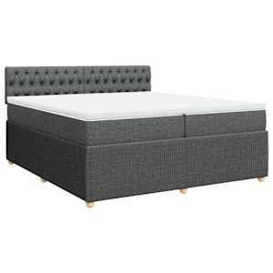 Box spring postel s matrací tmavě šedá 200x200 cm textil - obrázek 3