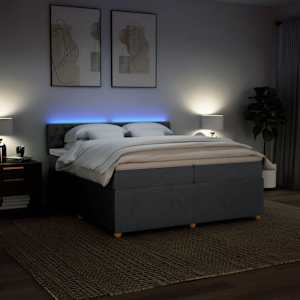 Box spring postel s matrací tmavě šedá 200x200 cm textil - obrázek 5