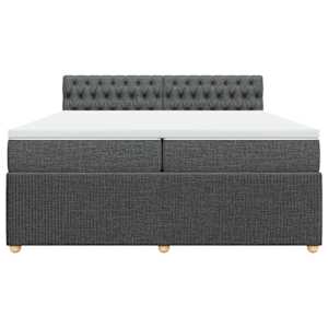 Box spring postel s matrací tmavě šedá 200x200 cm textil - obrázek 6