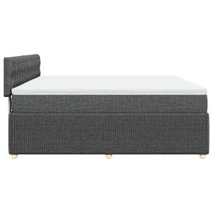Box spring postel s matrací tmavě šedá 200x200 cm textil - obrázek 7