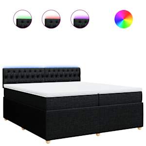 Box spring postel s matrací černá 200x200 cm textil - obrázek 2