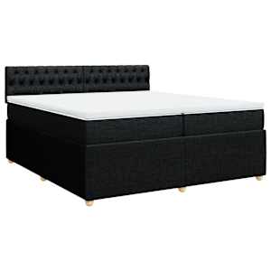 Box spring postel s matrací černá 200x200 cm textil - obrázek 3