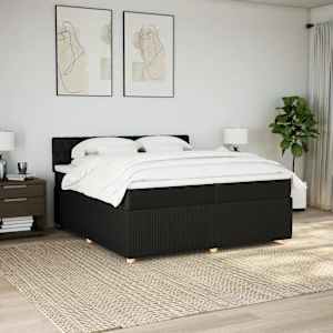 Box spring postel s matrací černá 200x200 cm textil - obrázek 4