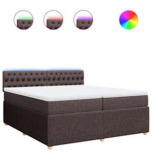 Box spring postel s matrací tmavě hnědá 200x200 cm textil - obrázek 2