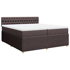 Box spring postel s matrací tmavě hnědá 200x200 cm textil - obrázek 3