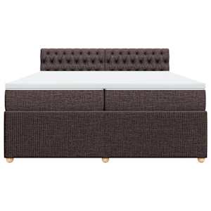 Box spring postel s matrací tmavě hnědá 200x200 cm textil - obrázek 6