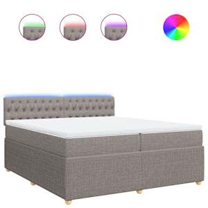 Box spring postel s matrací taupe 200x200 cm textil - obrázek 2