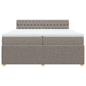 Box spring postel s matrací taupe 200x200 cm textil - obrázek 6