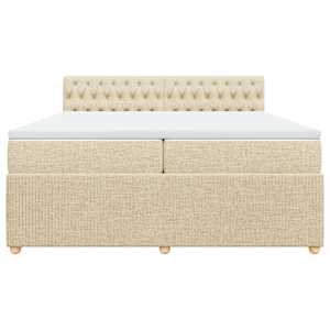 Box spring postel s matrací krémová 200x200 cm textil - obrázek 6