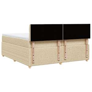 Box spring postel s matrací krémová 200x200 cm textil - obrázek 8