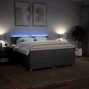 Box spring postel s matrací světle šedá 200 x 200 cm textil - obrázek 5