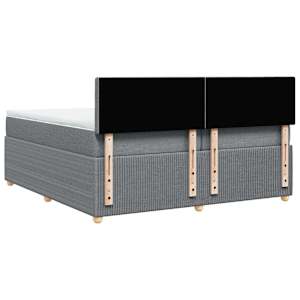 Box spring postel s matrací světle šedá 200 x 200 cm textil - obrázek 8