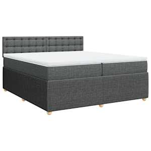 Box spring postel s matrací tmavě šedá 200x200 cm textil - obrázek 3