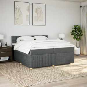 Box spring postel s matrací tmavě šedá 200x200 cm textil - obrázek 4