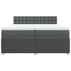 Box spring postel s matrací tmavě šedá 200x200 cm textil - obrázek 6