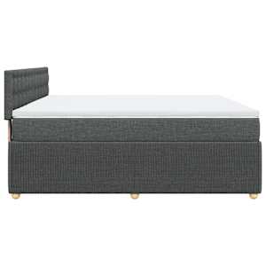 Box spring postel s matrací tmavě šedá 200x200 cm textil - obrázek 7