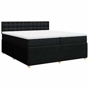 Box spring postel s matrací černá 200x200 cm textil - obrázek 3