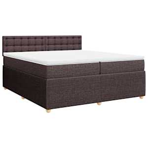 Box spring postel s matrací tmavě hnědá 200x200 cm textil - obrázek 3