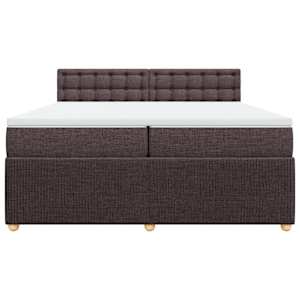 Box spring postel s matrací tmavě hnědá 200x200 cm textil - obrázek 6