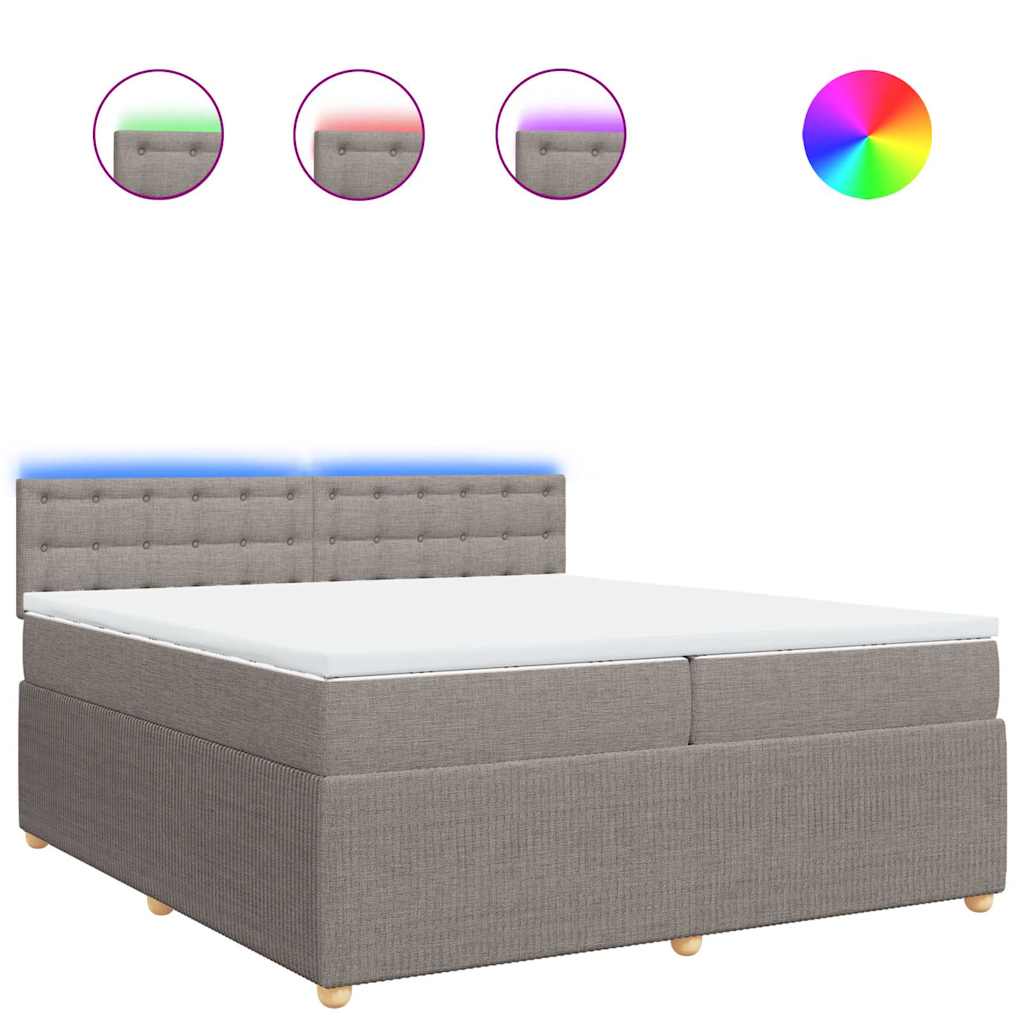 vidaXL Box spring postel s matrací taupe 200x200 cm textil