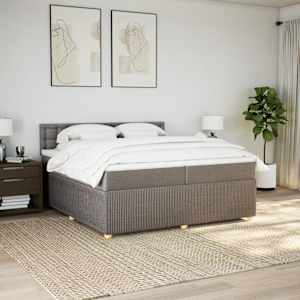 Box spring postel s matrací taupe 200x200 cm textil - obrázek 4