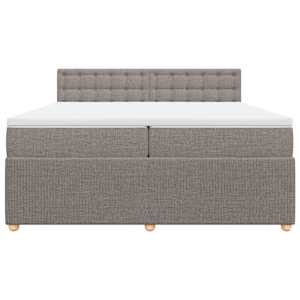 Box spring postel s matrací taupe 200x200 cm textil - obrázek 6