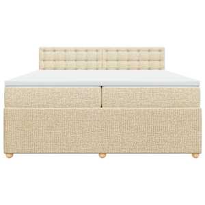 Box spring postel s matrací krémová 200x200 cm textil - obrázek 6