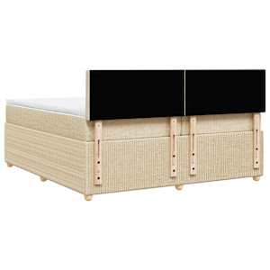 Box spring postel s matrací krémová 200x200 cm textil - obrázek 8