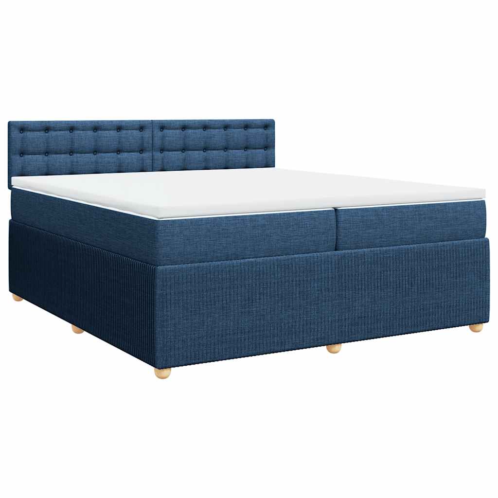 Thumbnail - vidaXL Boxspringbett mit Matratze Blau 200x200 cm Stoff