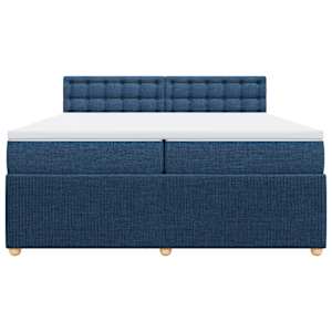 Box spring postel s matrací modrá 200x200 cm textil - obrázek 6