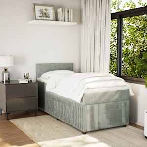 Box spring postel s matrací světle šedá 80 x 200 cm samet - obrázek 4
