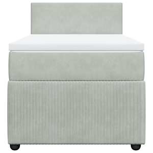 Box spring postel s matrací světle šedá 80 x 200 cm samet - obrázek 6