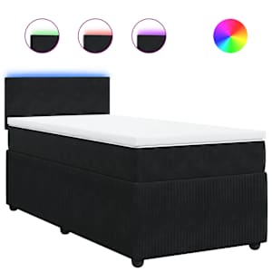 Box spring postel s matrací černá 80 x 200 cm samet - obrázek 2