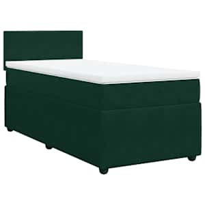 Box spring postel s matrací tmavě zelená 80 x 200 cm samet - obrázek 3