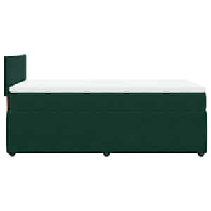 Box spring postel s matrací tmavě zelená 80 x 200 cm samet - obrázek 7