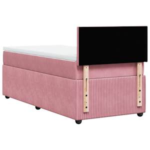 Box spring postel s matrací růžová 80 x 200 cm samet - obrázek 8