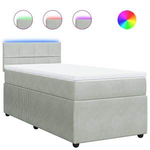 Box spring postel s matrací světle šedá 80 x 200 cm samet - obrázek 2