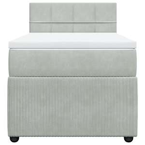 Box spring postel s matrací světle šedá 80 x 200 cm samet - obrázek 6